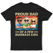Gift For Father,Gift For Grandpa,Independence Day,Funny - America Proud Dad Retro Brush Stroke - Personalized T Shirt