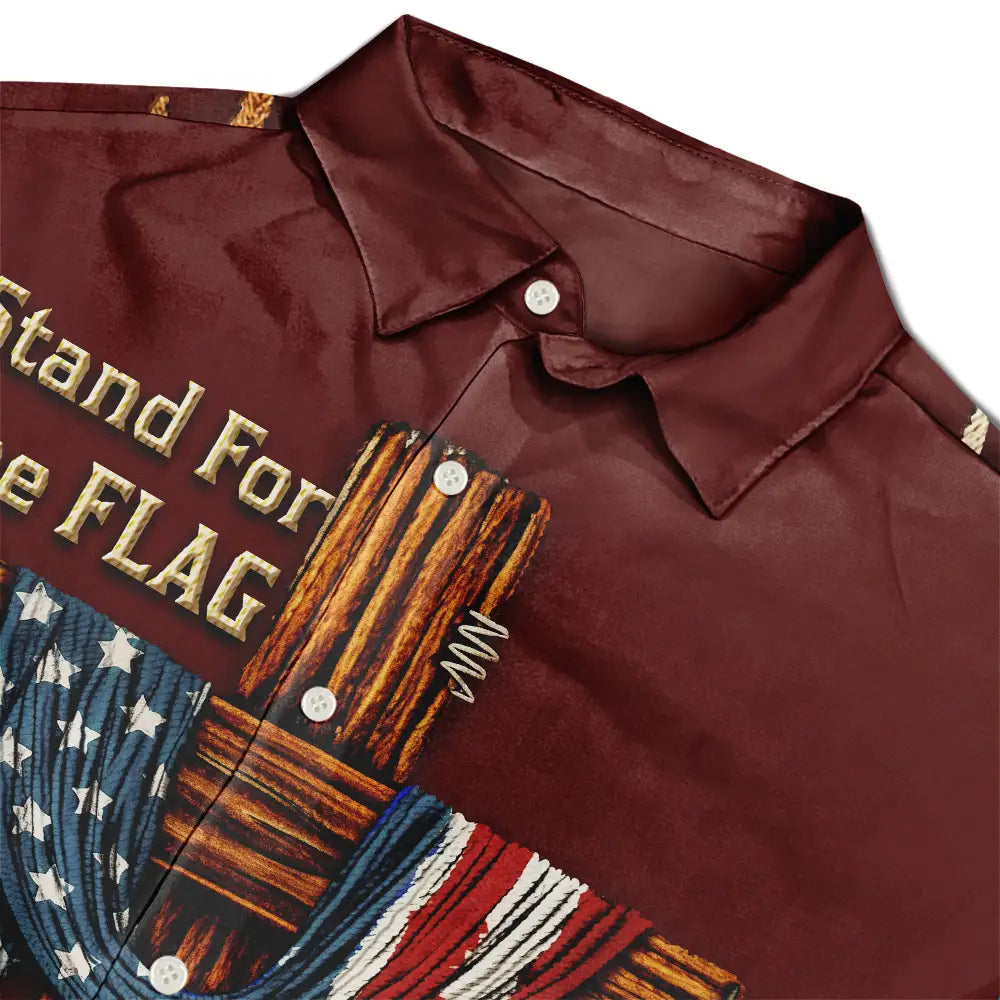 No Custom,Independence Day - America Stand For The Flag Kneel For The Cross - Hawaiian Shirt