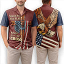 No Custom,Independence Day - America Stand For The Flag Kneel For The Cross - Hawaiian Shirt