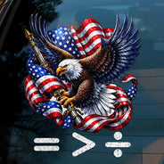 America 250th, Independence Day - America Waving Flag Faux Glitter Equal Better Than Divide - Personalized Decor Decal