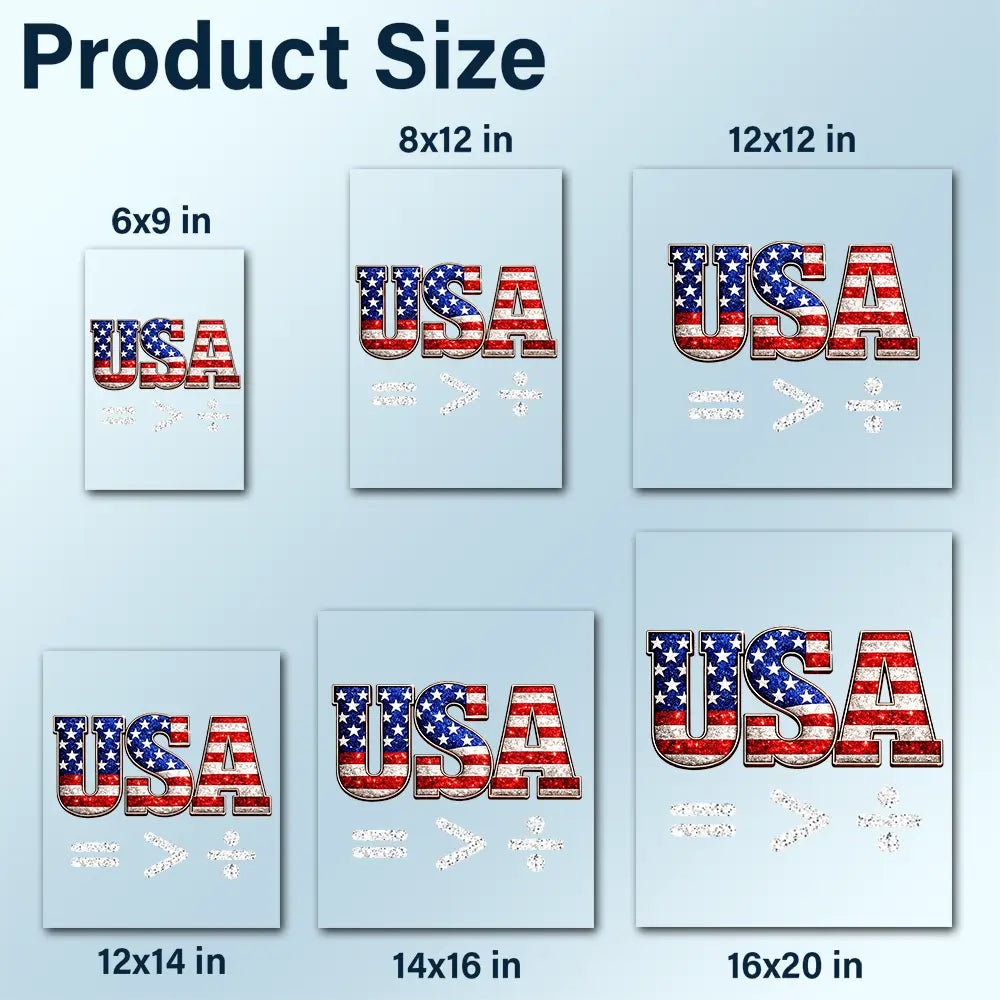 America 250th, Independence Day - America Waving Flag Faux Glitter Equal Better Than Divide - Personalized Decor Decal