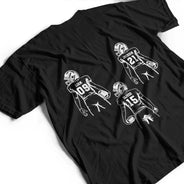 Gift For Father,Sport Dad,Happy,Vector - American Football Dad Mom Kids Backside - Personalized T Shirt