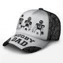 Gift For Father,Gift For Grandpa,Football,Non-Eng,Icon,Confident - American Football Dad Papa Kids Backside Line Art - Personalized Classic Cap