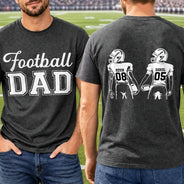 Gift For Father,Gift For Grandpa,Football,Non-Eng,Icon,Confident - American Football Dad Papa Kids Backside Line Art - Personalized T Shirt
