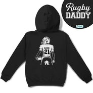 Gift For Father,Gift For Grandpa,Football,Non-Eng,Icon,Confident - American Football Dad Papa Kids Backside Line Art - Personalized T Shirt