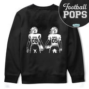 Gift For Father,Gift For Grandpa,Football,Non-Eng,Icon,Confident - American Football Dad Papa Kids Backside Line Art - Personalized T Shirt