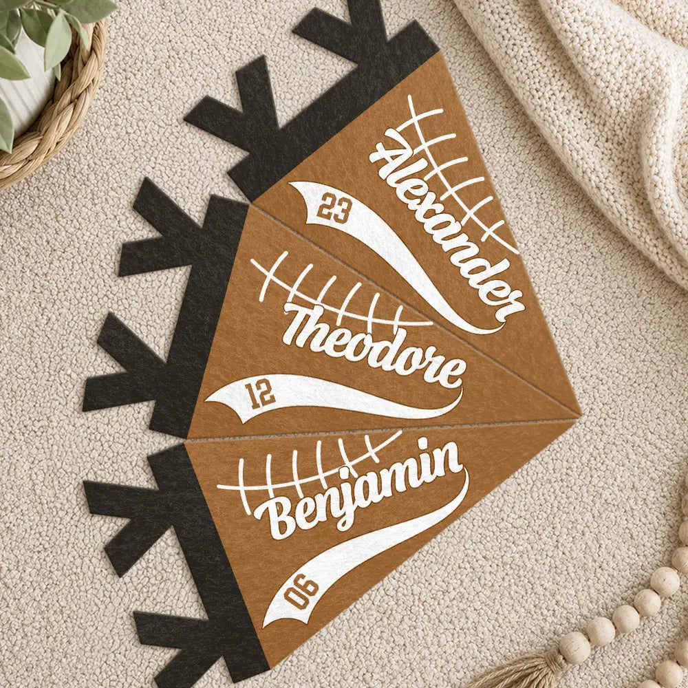 Football,Confident,Back To School,Gift For Kids,Custom Text - American Football Player With Name & Number - Personalized Pennant