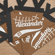 Football,Confident,Back To School,Gift For Kids,Custom Text - American Football Player With Name & Number - Personalized Pennant