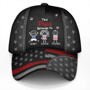 Gift For Grandpa,Gift For Father,Funny,Independence Day,Icon - American Stars And Stripes This Papa Dad Belongs To - Personalized Classic Cap
