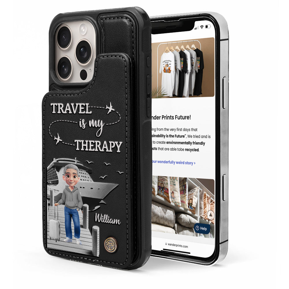 Gift For Yourself, Gift For Women, Gift For Men, Travel, Happy - And So The Adventure Begins - Personalized Leather Flip Wallet Phone Case