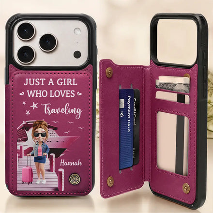 And So The Adventure Begins - Personalized Leather Flip Wallet Phone Case