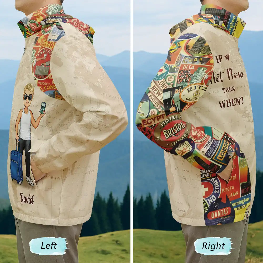 Gift For Women,Travel,Happy - And So The Adventure Begins Travel Lover - Personalized Rain Jacket