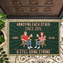 Wedding Anniversary,Humorous,Old Couples,Gift For Couples,Vector - Animate Couple Annoying Each Other - Personalized Doormat