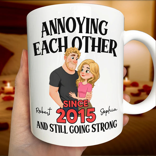 Gift For Couples,LGBT,Old Couples,Gift For Women,Gift For Men,Gift For Husband,Gift For Wife,Gift For Boyfriend,Gift For Girlfriend,Love,Top Market - Animate Couple Annoying Each Other And Still Going Strong - Personalized Mug