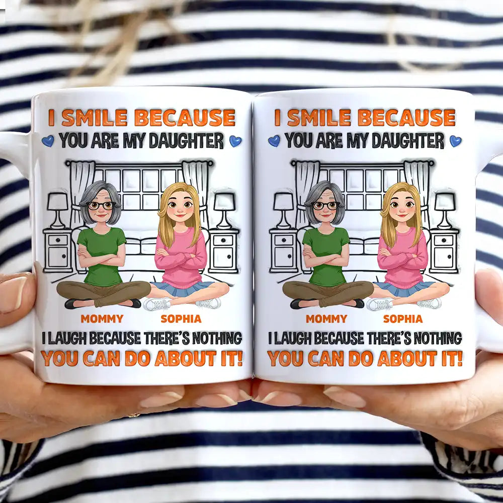 Gift For Son, Gift For Children, Humorous, Vector - Animate Mom Son I Smile Because You're My Son - Personalized White Edge-to-Edge Mug