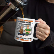 Gift For Son, Gift For Children, Humorous, Vector - Animate Mom Son I Smile Because You're My Son - Personalized White Edge-to-Edge Mug