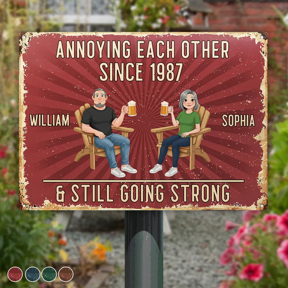 Animate Couple Annoying Each Other - Personalized Classic Metal Signs