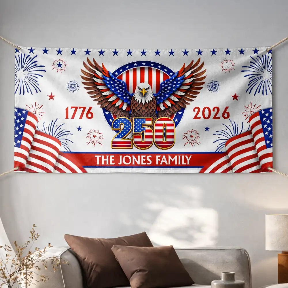 Family,Parents,Happy,America 250th - Anniversary America 250th - Personalized Horizontal Banner