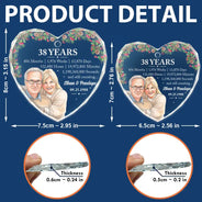 Anniversary,Art Design,Christmas,Custom Photo,Gift For Couples,Old Couples,Photo - Vivid Watercolor Art,Romantic,Top Market - Anniversary Gift For Couples - Personalized Custom Photo Watercolor Names Year Counting Time Together Glass Ornament