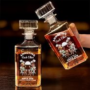 Gift For Couples, Gift For Husband, Gift For Wife, Gift For Boyfriend, Gift For Girlfriend, Funny - Annoying Each Other - Personalized Square Whiskey Bottle