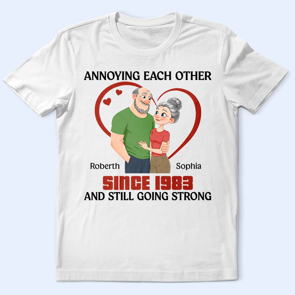 Annoying Each Other Hugging Couple - Personalized T Shirt