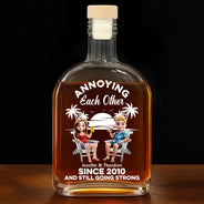 Gift For Couples, Gift For Husband, Gift For Wife, Gift For Boyfriend, Gift For Girlfriend, Funny - Annoying Each Other Since - Personalized Whiskey Bottle