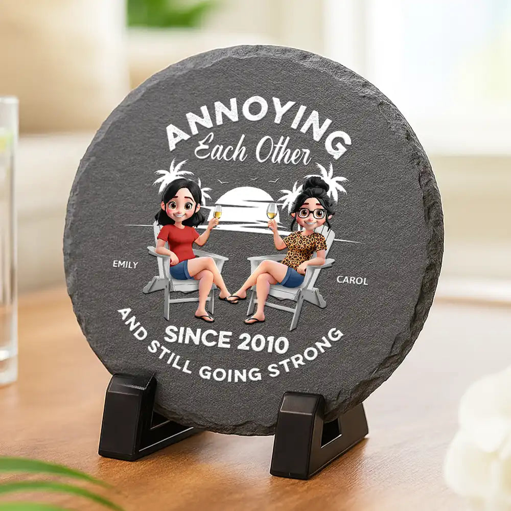 Gift For Couples, Gift For Husband, Gift For Wife, Gift For Boyfriend, Gift For Girlfriend, Funny - Annoying Since Funny Couple - Personalized Slate Coaster
