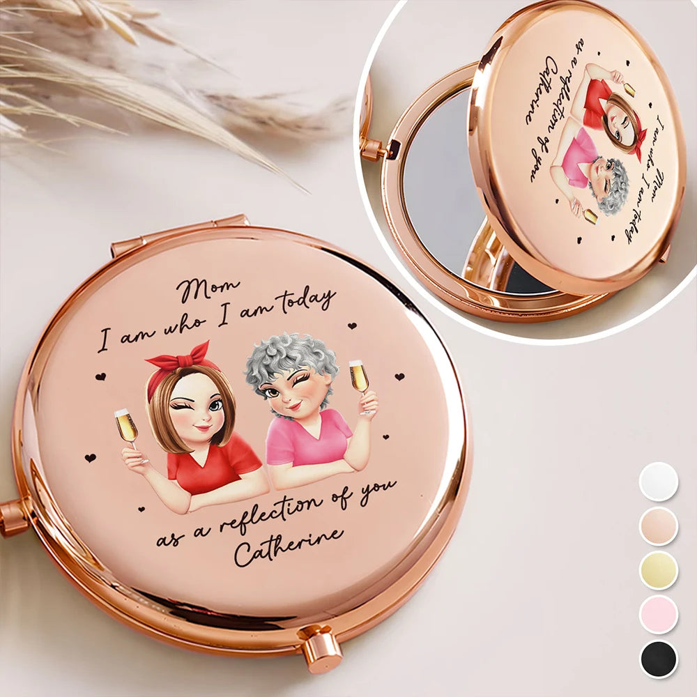 As A Reflection Of You Birth Month Flower - Personalized Compact Mirror