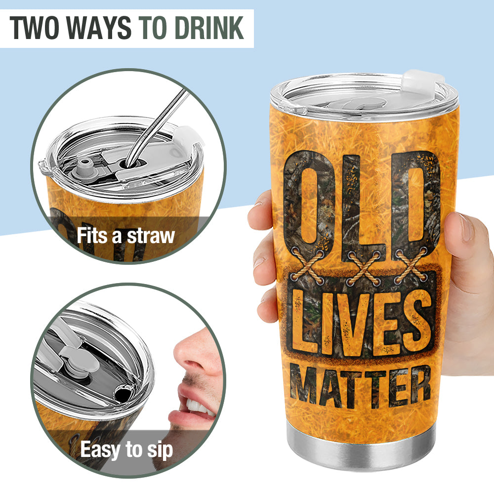 Wander Prints Gift For Dad - Old Lives Matter - 20oz Insulated Tumbler - Father's Day Birthday Gift AZCS