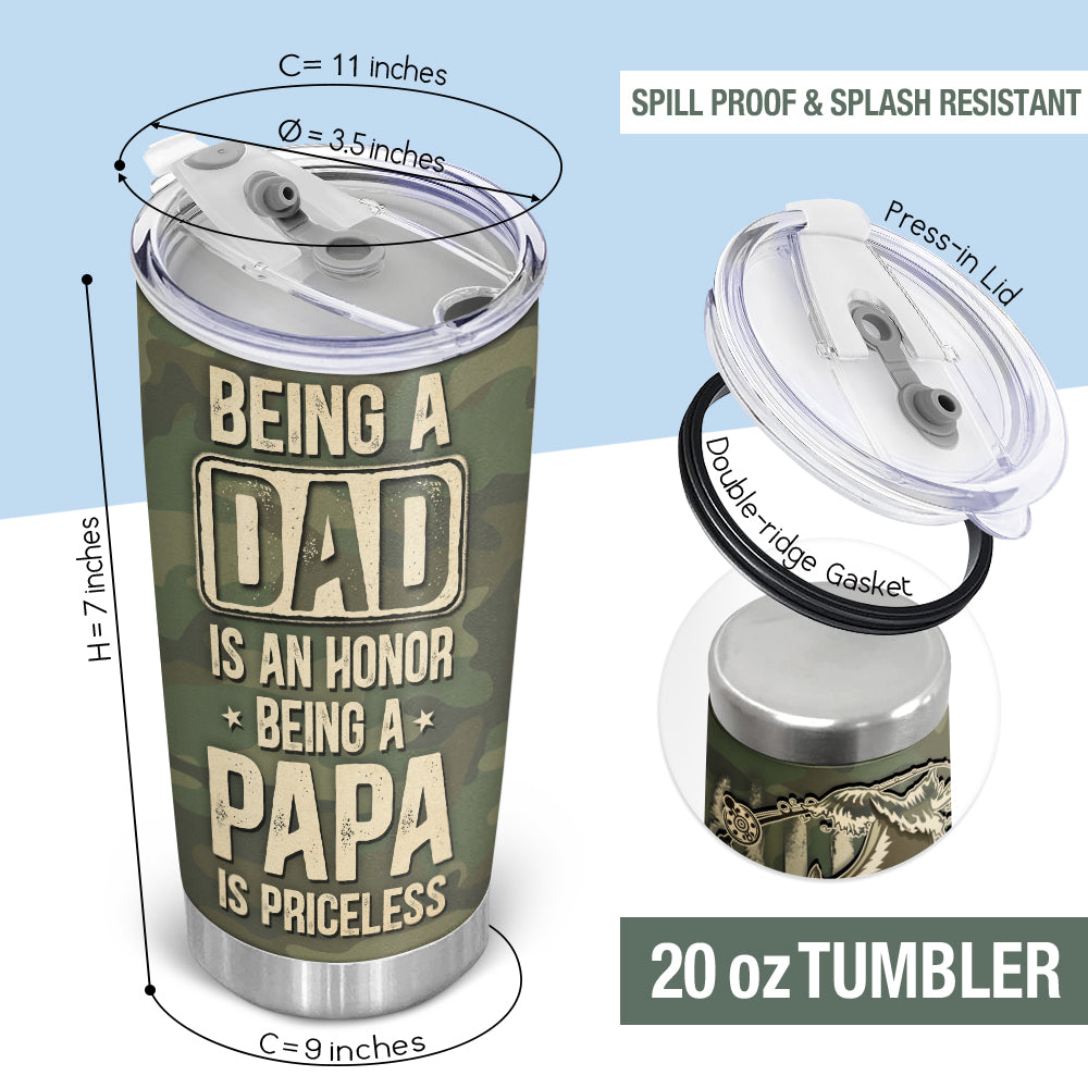 Wander Prints Gift For Dad - Fishing Being A Dad Is An Honor - 20oz Insulated Tumbler - Father's Day Birthday Gift AZCS