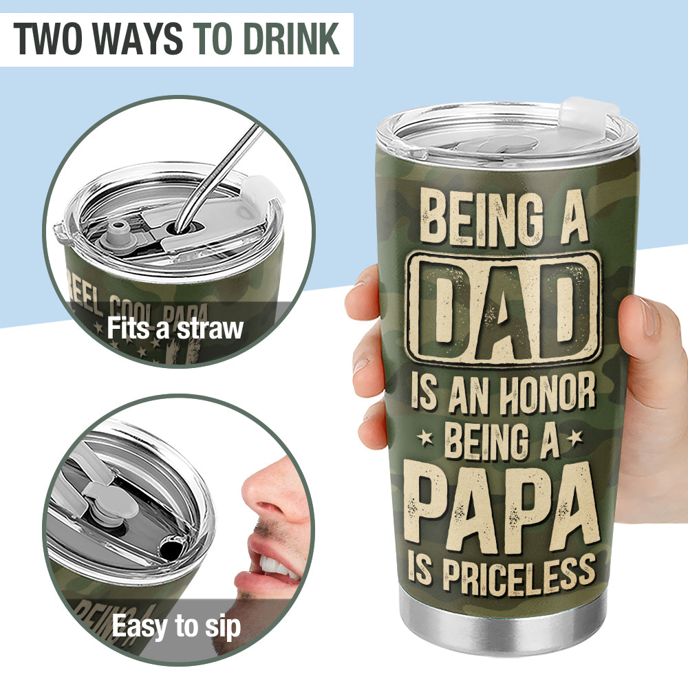 Wander Prints Gift For Dad - Fishing Being A Dad Is An Honor - 20oz Insulated Tumbler - Father's Day Birthday Gift AZCS