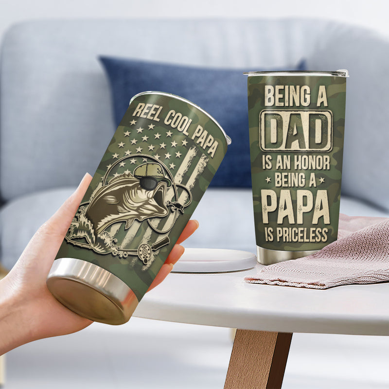 Wander Prints Gift For Dad - Fishing Being A Dad Is An Honor - 20oz Insulated Tumbler - Father's Day Birthday Gift AZCS