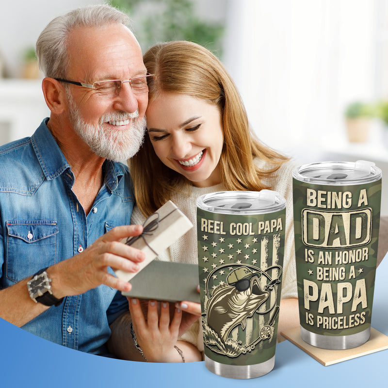 Wander Prints Gift For Dad - Fishing Being A Dad Is An Honor - 20oz Insulated Tumbler - Father's Day Birthday Gift AZCS