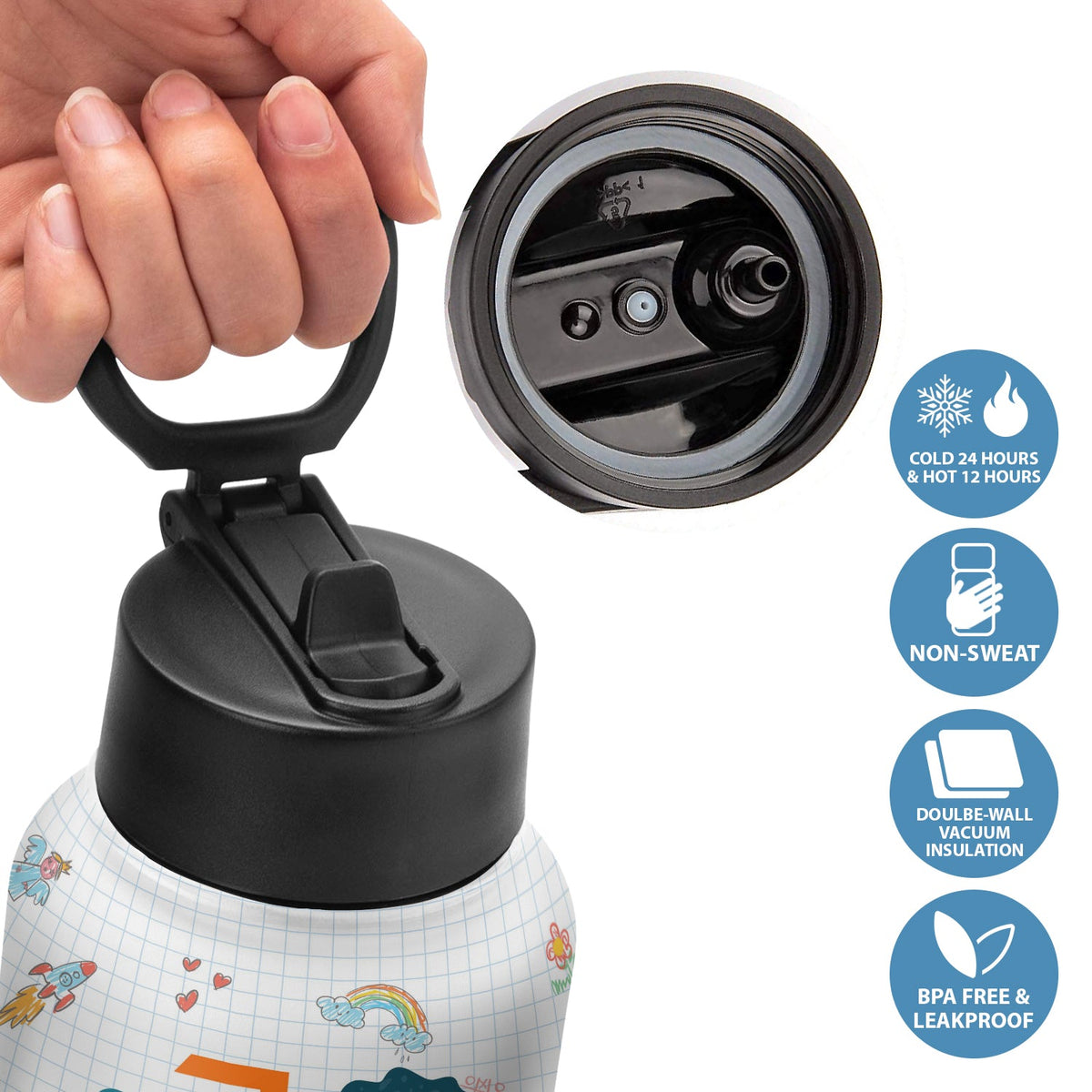 Custom Photo Vehicle I'm Kind Smart Brave Confident - Gift For Kid - Personalized Kids Water Bottle