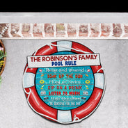 Swimming Pool Rules Relax - Poolside Decor - Personalized Custom Shaped Doormat