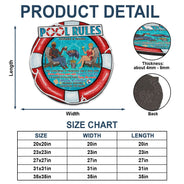 Pool Rules Swim At Your Own Risk - Outdoor Decor For Couples, Swimming Pool - Personalized Custom Shaped Doormat