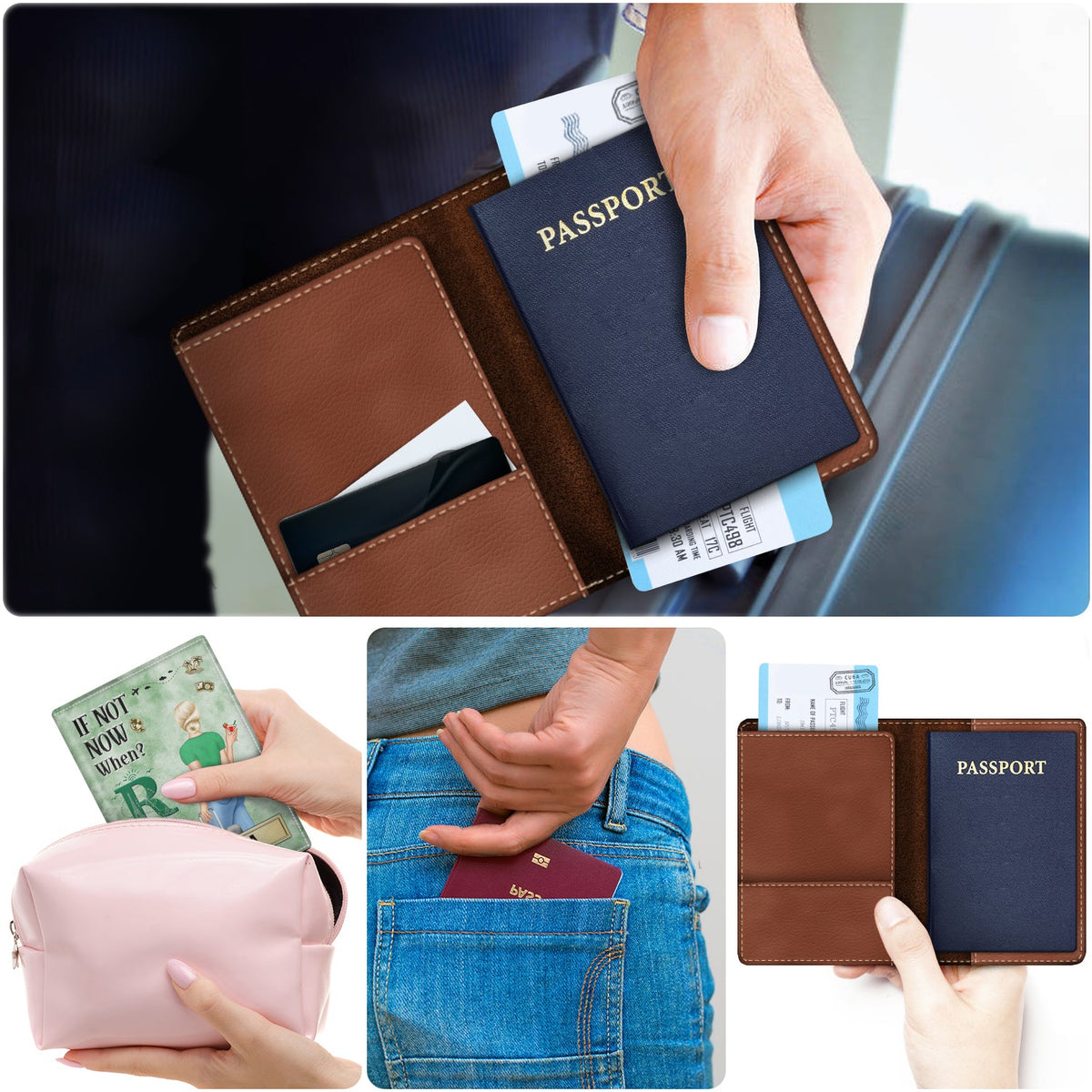 If Not Now When - Gift For Travellers, Travelling Lovers, Him, Her - Personalized Passport Cover, Passport Holder