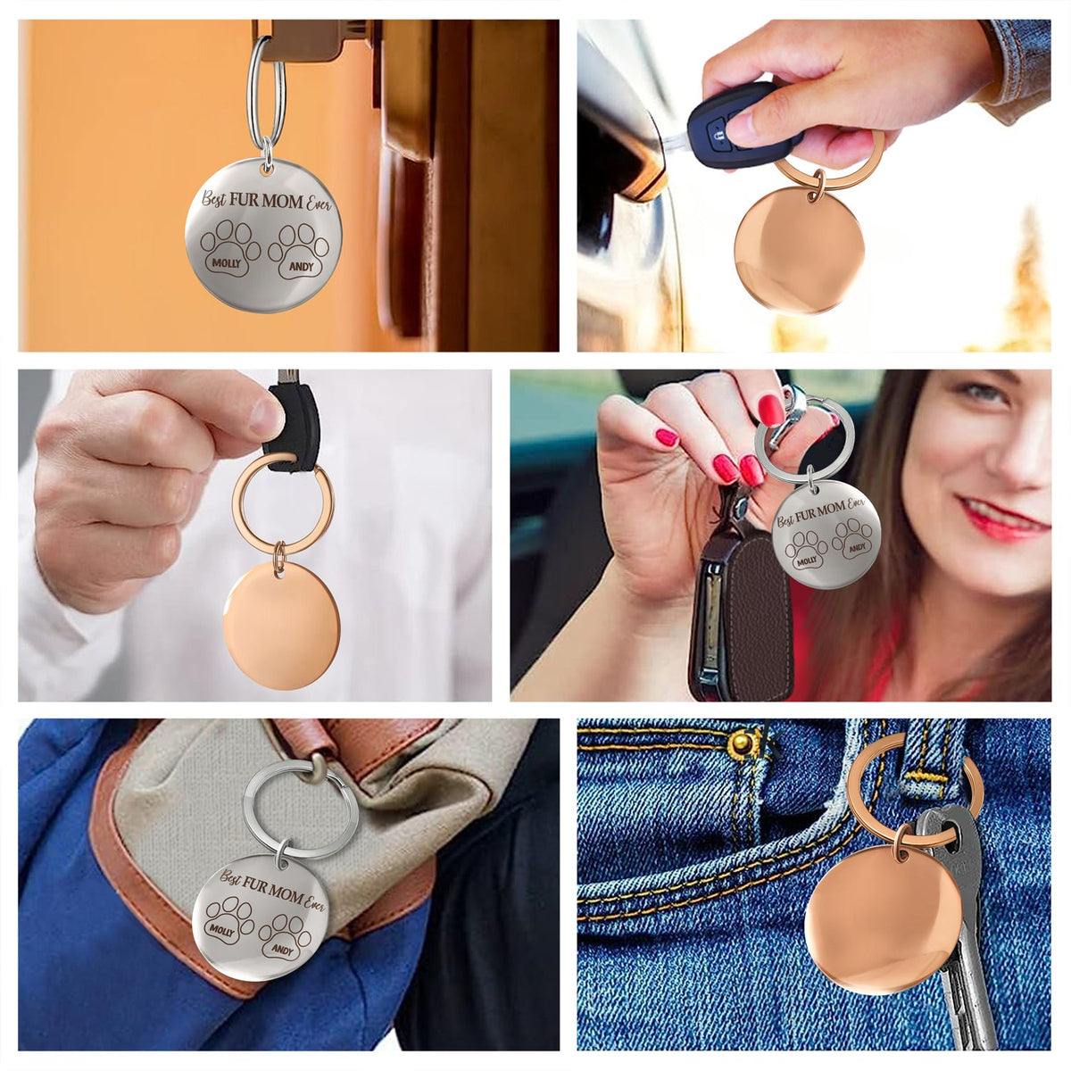 Best Dog Mom Ever - Gift For Dog Lovers, Cat Lovers, Dog Mom, Dog Dad - Personalized Keyring