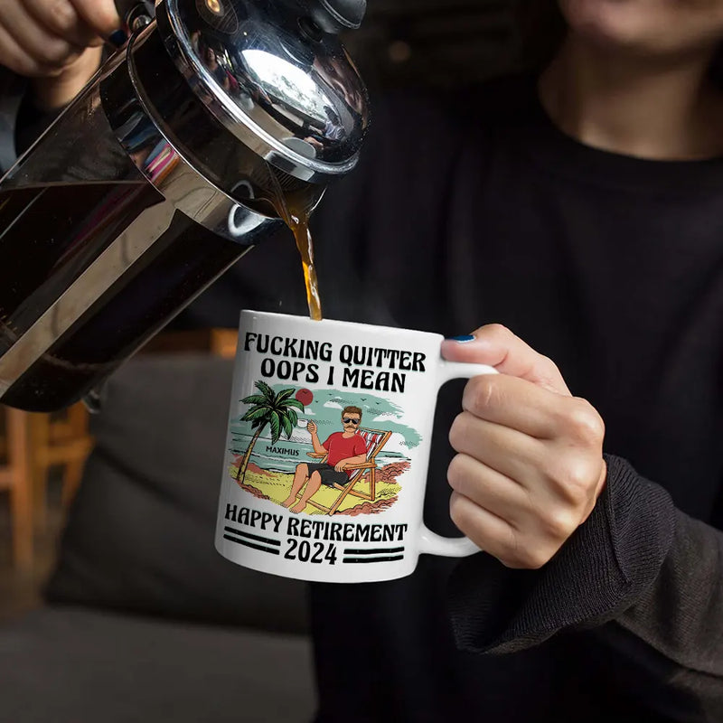 Oops I Mean Happy Retirement Vintage - Personalized Mug