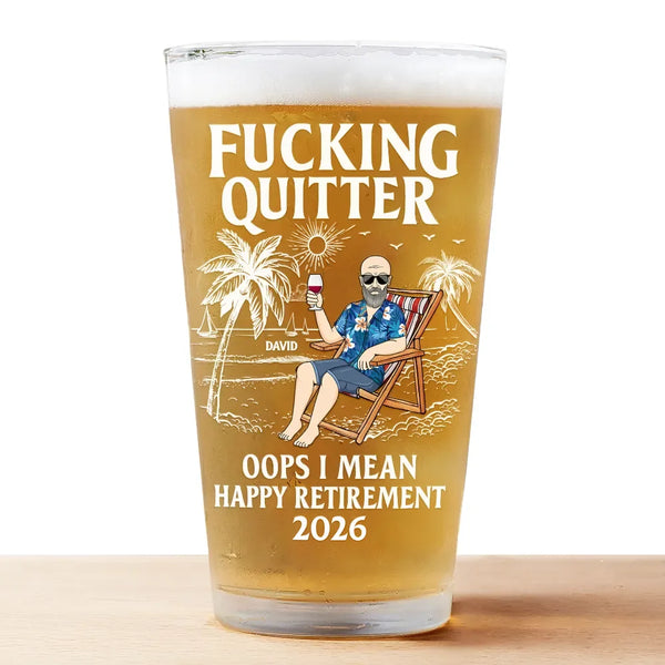 Oops I Mean Happy Retirement - Personalized Beer Glass