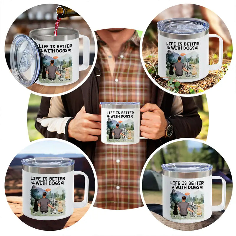 A Bond That Can't Be Broken Dog - Personalized 14oz Stainless Steel Tumbler With Handle