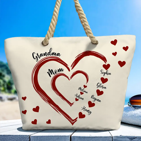 Mom Grandma Little Sweethearts - Personalized Beach Bag