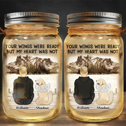 Dog Mom Your Light Will Always Shine In My Heart - Personalized Mason Jar Light