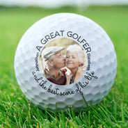Custom Photo A Great Golfer And The Best Score Of His Life Couple Husband Wife - Personalized Golf Ball