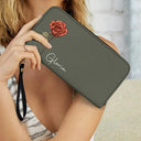 Birth Month Flowers Bloom Where You're Planted - Personalized Leather Long Wallet