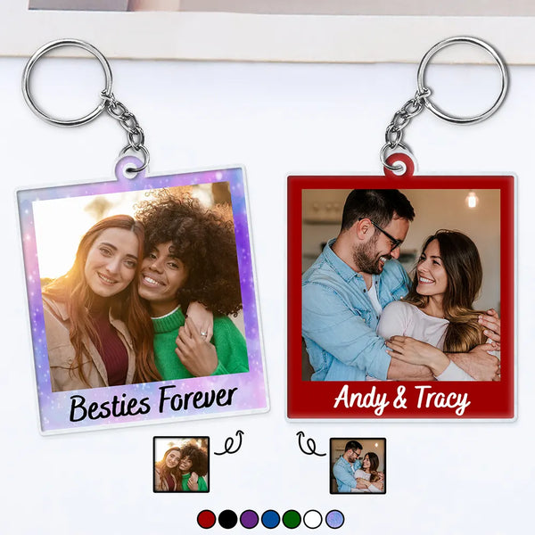 Custom Photo Couple Bestie Sister Family - Personalized Acrylic Keychain