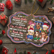 Because Of You I Laugh A Little Harder Christmas Best Friends - Personalized Medallion Acrylic Ornament