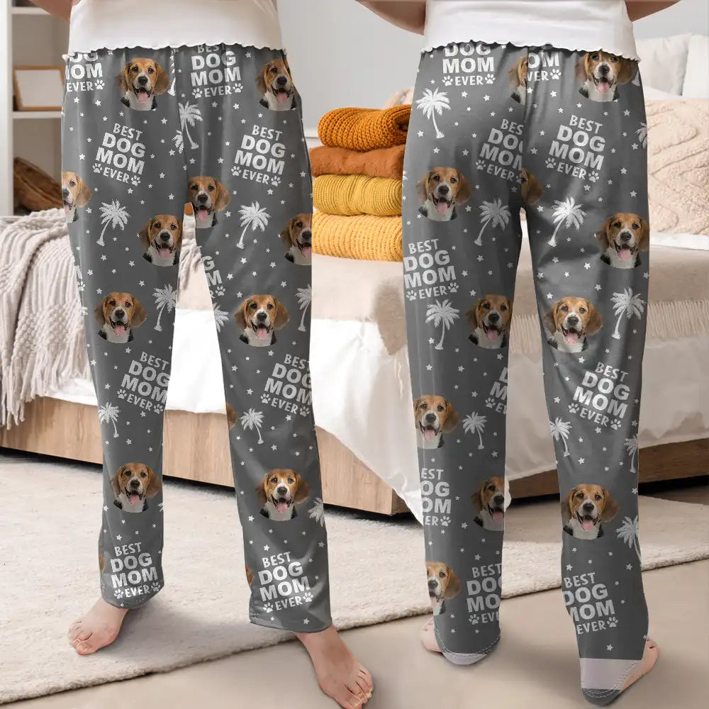 Christmas,Pet Lovers,Custom Photo,Happy,Dog Lovers,Cat Lovers - Custom Photo Best Pet Dad Pet Mom Ever - Personalized Pajama Pants