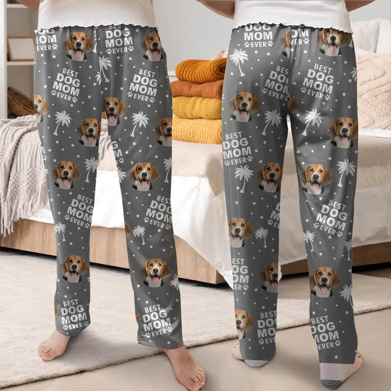 Christmas,Pet Lovers,Custom Photo,Happy,Dog Lovers,Cat Lovers - Custom Photo Best Pet Dad Pet Mom Ever - Personalized Pajama Pants