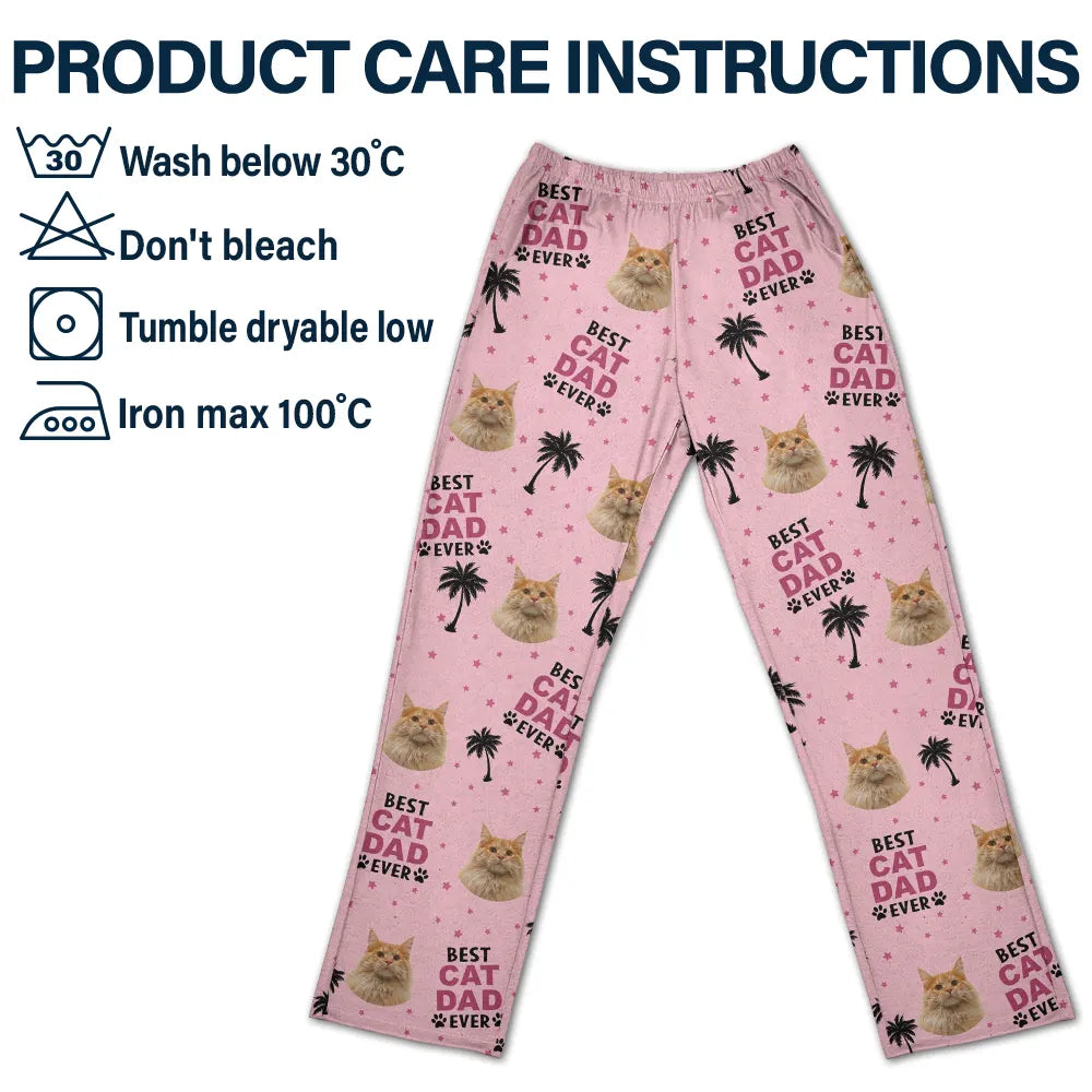 Christmas,Pet Lovers,Custom Photo,Happy,Dog Lovers,Cat Lovers - Custom Photo Best Pet Dad Pet Mom Ever - Personalized Pajama Pants